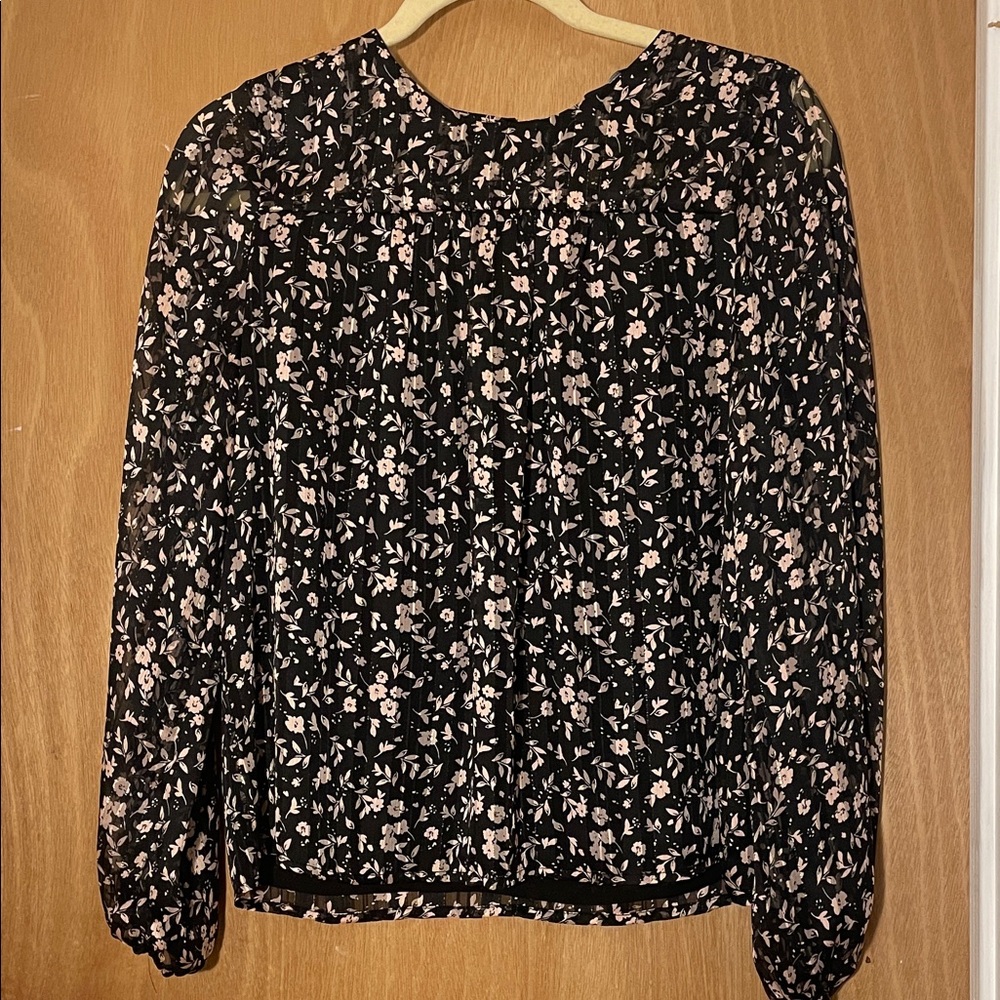 Lucky Brand Black Floral Blouse